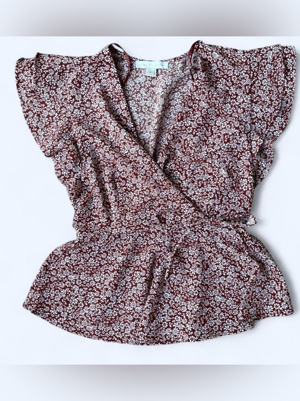 Monteau Red Floral Blouse